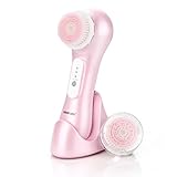 KINDOMCARES Portable Facial Skin Care Electric Facial Cleansing Brush Massager Scrubber Acne Scar Treatment Exfoliator Sonic Vibrating Rechargeable Electrical Waterproof Facial Brush