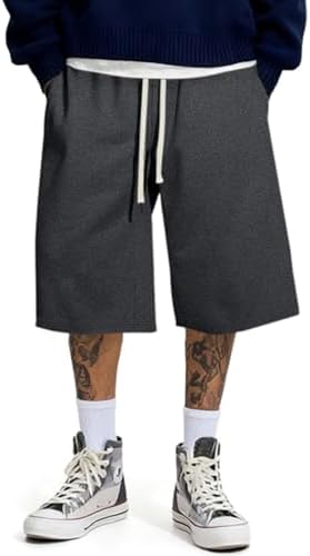 JMIERR 2026 Men's Baggy Sweat Shorts Lightweight Under Knee Casual