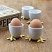 BIA 4-Piece Chicken Feet Egg Cups, 5 x 5 x 5 cm, Yellow, 4 Set