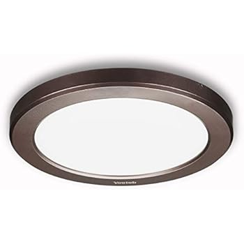 Youtob LED Ceiling Light Flush Mount with Adjustable 3 Colors, 15W 1500lm Round Lighting Fixture for Kitchens, Closets, Hallways, Stairwells, Bedrooms(3000k/4000k/5000k Available) (Bronze)