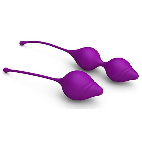 Kegel Exercise Balls for Women - Ben Wa Balls - Exerciser - On a String - Weighted vibration - Free Ebook - Silicone... image