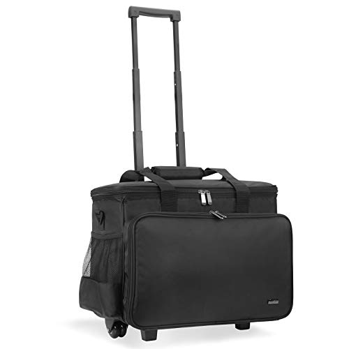 sewing machine rolling tote bag