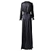 Missord Women's V Neck Thin Casual Maxi Dress with Belt Medium Black
