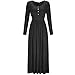 SUNTTON Women's V-Neck 3/4 Sleeves Long Maxi Casual Party Dress with Belt