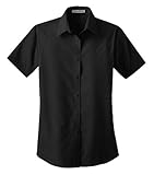 Port Authority Ladies Short Sleeve Value Poplin Shirt Black L633 M