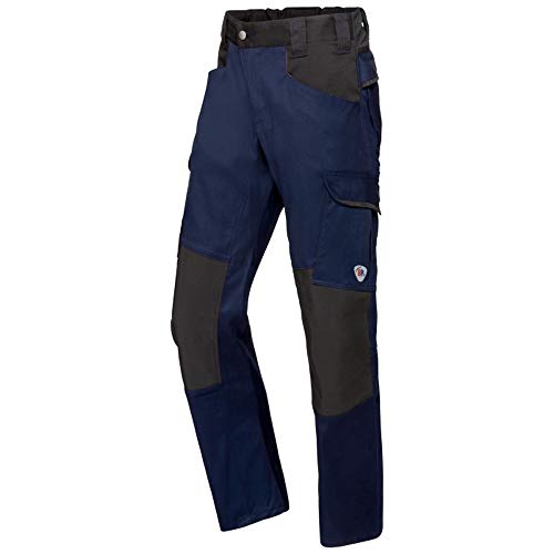 BP 1826-033-1432-39/40s Pantaloni da lavoro da uomo in tessuto misto con elasticizzati, vita alta sul retro, 70% cotone/28% poliestere/2% elastan, blu notte/nero, taglia 39/40S