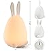 [NEW] APUPPY Bunny Night Light for Kids, Cute Rabbit Silicone Baby Nursery Lamp Sensitive Tap Control 7 Single Colors and Multicolor Breathing Light Dual Modes for Girlfriend Adult Kids Babies Bedroom