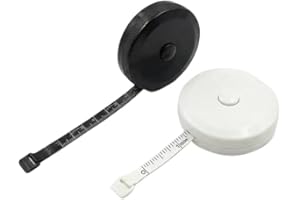 2PACK 1.5m/60inch Measuring Shrink Tape, Soft Tapes for Body Measuring,Fabric Sewing Tailor Cloth Knitting Craft Ruler (Black