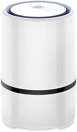 Desktop Air Purifier with 2 True HEPA Filters, Portable Air Ionizer with Night Light, Allergies Eliminator for Pollen, Dust, Mold, Pet Dander, Smoke and Odors, (5V USB Cable,US-120V, White)
