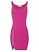 TAM WARE Women Classic Slim Fit Tank Bodycon Mini Tee Dress TWCWD068-082-HOTPINK-US S/M(Tag Size M)