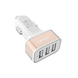 iXCC 36W/7.2A 3 Port Car Charger, Fast Car Charger Adapter for iPhone 7s 6s Plus, USB Car Charging Port for Galaxy S8+ S7 S6 Edge, iPad Pro Air mini, Note 5, LG, Nexus and More - Gold