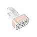 iXCC 36W/7.2A 3 Port Car Charger, Fast Car Charger Adapter for iPhone 7s 6s Plus, USB Car Charging Port for Galaxy S8+ S7 S6 Edge, iPad Pro Air mini, Note 5, LG, Nexus and More - Gold