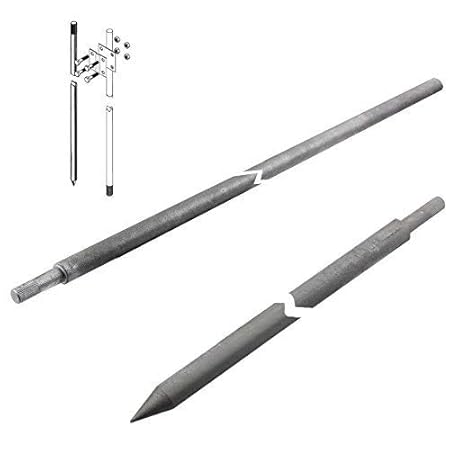 Staberder Tiefenderder Erder Blitzableiter V4A Edelstahl 3 m Ø 20 mm Ø 20 Schlagspitze Länge 1500 mm + Ø 20 Verlängerung Läng