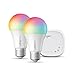 Sengled Smart LED Multicolor A19 Starter Kit, 60W Equivalent, 2 Smart Light Bulbs & Hub, RGBW Color and Tunable White 2000-6500K, Works with Alexa & Google Assistant primary