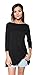 Free to Live Women's Extra Long Flowy Elbow Sleeve Jersey Tunic Made in USA (2X, Black)