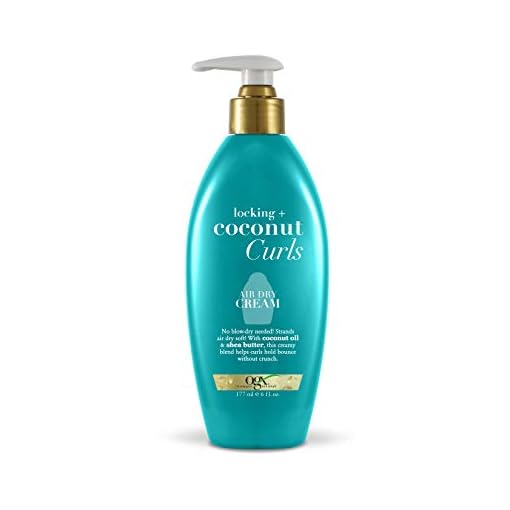 OGX Locking + Coconut Curls Air Dry Cream, No Parabens, 6 oz