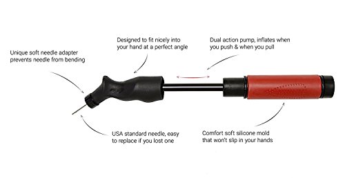 Taisk Ball Pump Dual Action Hand Pump with 6 Needles Portable Fast Push and Pull Ball Inflator Perfect for Rugby, Soccer, Football, Volley Sport Ball Inflation and More