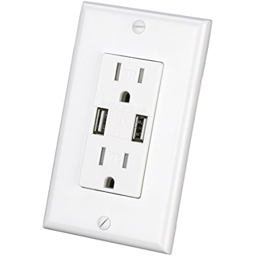 Outlet Standard Outlets USB Charger Wall Dual High Speed Duplex