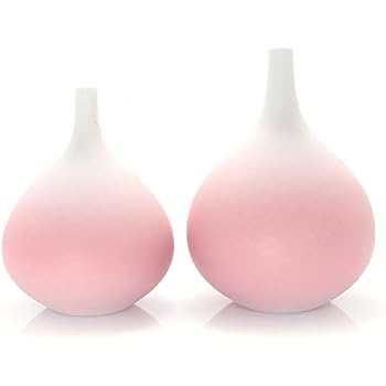 Tuumee Set of 2 Mini Pink Ceramic vases, Small Flower Bud vase, Best Choice of Table Centerpieces