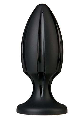 Doc Johnson Platinum Premium Silicone - The Rocket - Anal Toy with Suction Cup Base - Butt Plug - Black