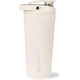 HydroJug 24 oz New Stainless Steel Shaker – Insulated, Leakproof, BPA-Free with Silent Mixing Grate – No Clumps, No Noise – Premium Shaker for Fitness, Sports & Everyday Use, Cream
