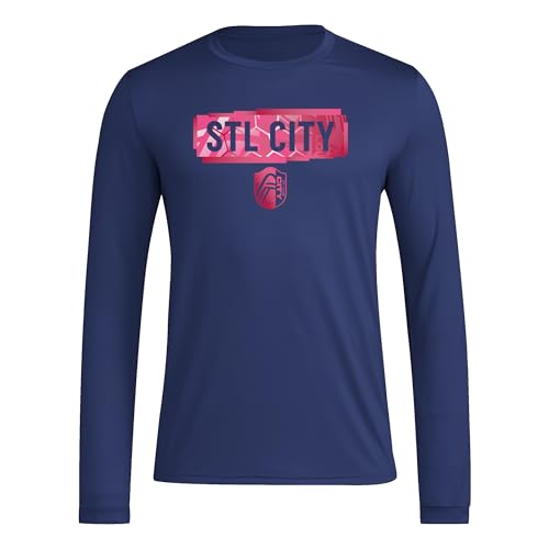 adidas Men's St. Louis City SC Local Pop Long Sleeve Pre-game T-shirt, Team Nav…