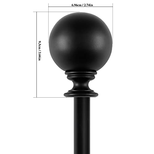 Wayolte Round Curtain Rod Finials for 1 or 7/8 Inch with 1/4” 20 UNC