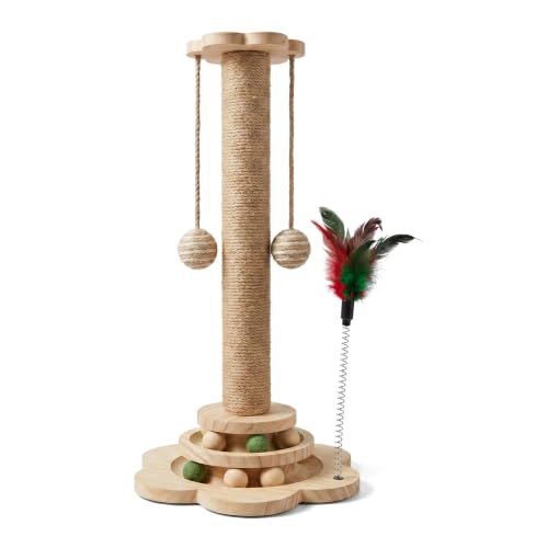 4 in 1 Cat Scratching Post Sisal Scratcher with Balls Kitten Toy at Amazon