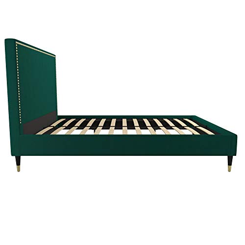 CosmoLiving by Cosmopolitan Audrey Upholstered, Emerald Green Velvet