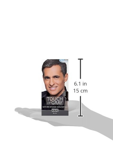 Just For Men Touch of Gray, Mens Hair Color Kit with Comb Applicator for Easy Application, Great for a Salt and Pepper Look - Black, T-55, Pack of 1