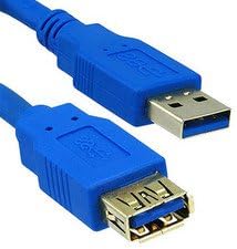 Dealsjungle USB 3.0 Extension Cable, Blue, Type A Male / Type A Female, 1 foot