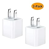 Compatible iPhone Wall Charger Plug, USB Power Adapter Cube Charging Block Works with iPhone X /8 Plus /7 Plus /6s/6 Plus/6s Plus/5/5s/5c/XS/XR/XS Max, iPods and iPads (2 Pack)