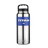 Titan Premium Grade Double Walled Vacuum Insulated Stainless Steel Bottle - Keeps COLD and HOT - Compare to Yeti and RTIC (36 oz)