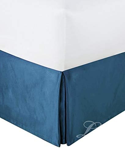JIAOXM Bedding pleated bed skirt, luxurious velvet, easy to fit anti-wrinkle solid color hotel quality fabric - with platform, drop 14 inches,B,100x200cm(39x79inch)