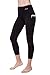 NIRLON Capri 7/8 Yoga Pants Sides Pocket High Waist Workout Black Leggings for Women