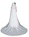 BEAUTELICATE Wedding Bridal Veil with Comb 1 Tier Pencil Edge Cathedral Length 118