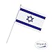 Hand Held Isreal Isreali Stick Mini Flag 50 Pack Round Top National Country Flags, Party Decorations Supplies For Parades, World Cup,Sports Events,International Festival (8.2 