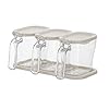 Spice Jars Kruidenfles Opbergdoos met Handvat en Basis voor Pepper Sugar Jar Salt 22.9 * 14.3 * 11.05cm Light White 2 3…