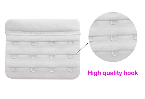 Bra Extender 4 Hooks,Soft and Comfortable Bra Strap Extender - 4 pcs Pack (White) - Thumbnail 2