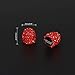 SAVORI Valve Stem Caps, 4 Pack Handmade Crystal Rhinestone Universal Car Tire Valve Caps Chrome,Attractive Dustproof Bling Car Accessories(Red)