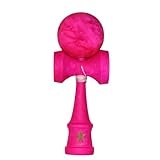 Full Marble Pink Rubberized Super Kendama, Super Sticky, Japanese Wooden Toy, Free String, USA Seller