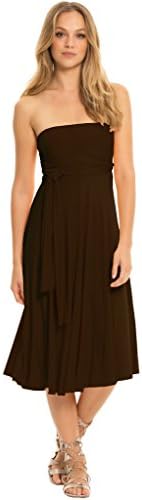 Elan International Womens Convertible 6-Way Dress/Skirt Chocolate Medium