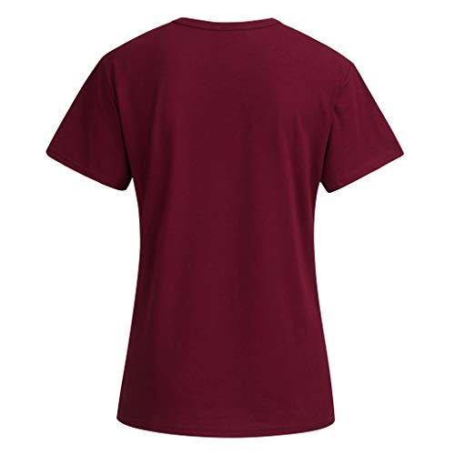 Yezijin_Women's Tops YEZIJIN Women Summer Beach Sunshine Graphic Print Vacation T-Shirt Top Blouse 2019 Under 10 Dollars Red