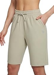 BALEAF Women's Shorts 10" Bermuda Long Running