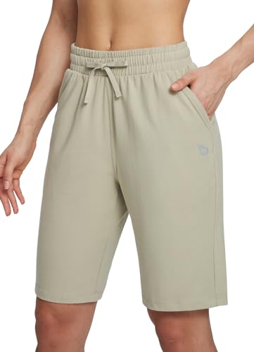 BALEAF Women's Shorts 10" Bermuda Long Running