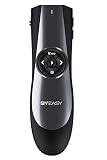 Wireless Presenter, BYEASY RF 2.4GHz Presentation Clicker Remote 100 FT, USB PowerPoint PPT Clicker with Red Laser Pointer, Volume Control for Google Slides- Black