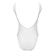 SARA SWIM One Piece Swimsuit Scoop Front Low Back High Cut Retro Bathing Suit for Women (M, White)