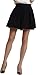 chouyatou Women's Double Waist Side Buttons Pleated Skirt (Medium, Black)