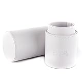 UNIMEIX Leather Makeup Brushes Holder Large Size Can Hold 15-20pcs Makeup Brushes (White)