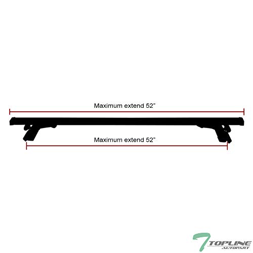 Topline Autopart Universal 50" Window Frame Oval Style Aluminum Roof Rack Rail Cross Bars (Silver)